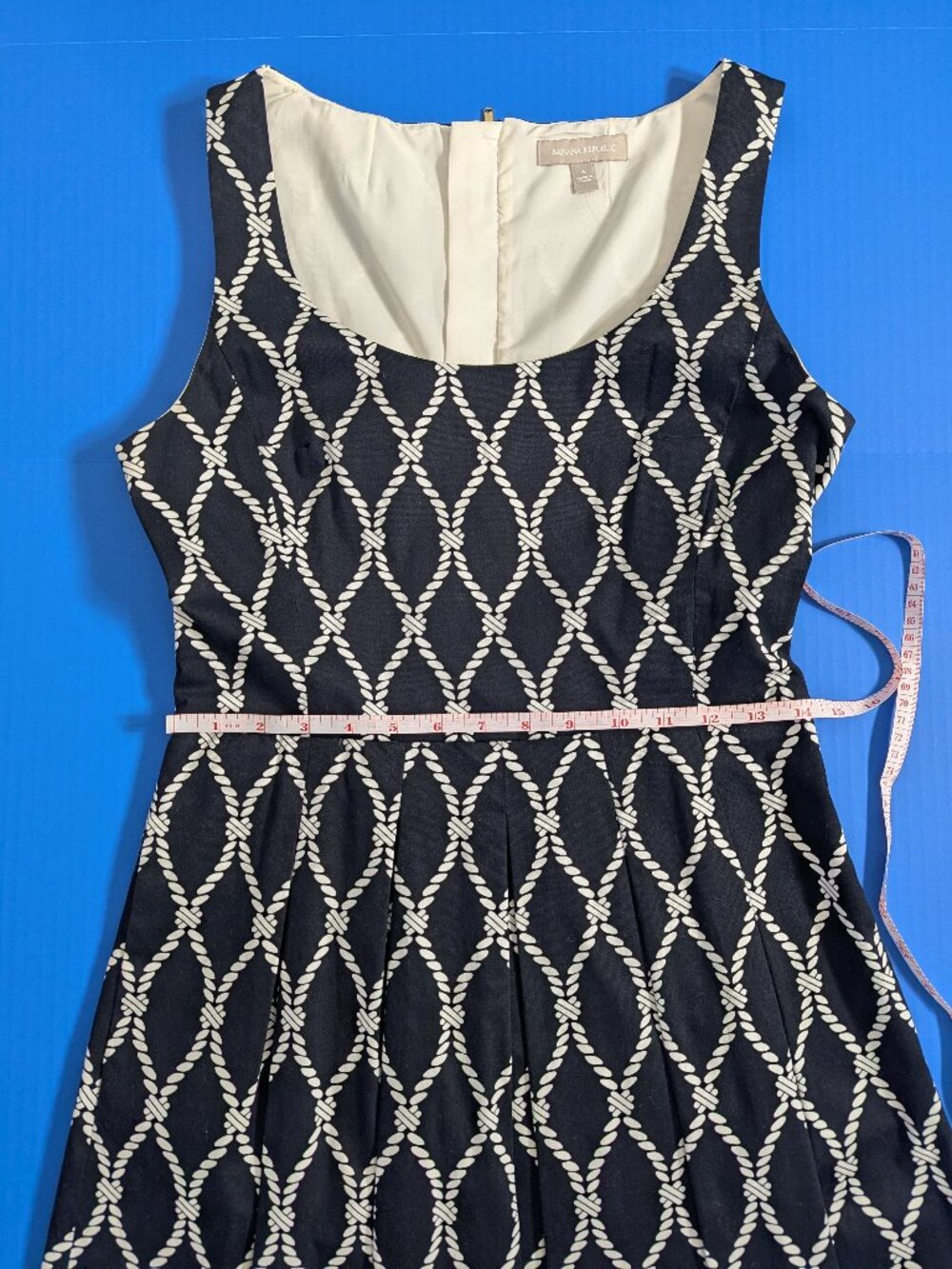Banana Republic Rope Print Dress in Black & White Size 6 - Picture 6 of 13